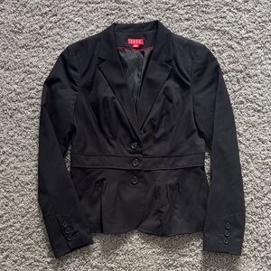 Elle Women's Classic Black Pinstriped Blazer